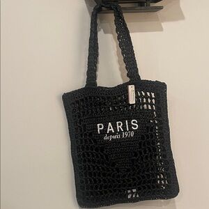 Elegant Black Crochet Tote Bag